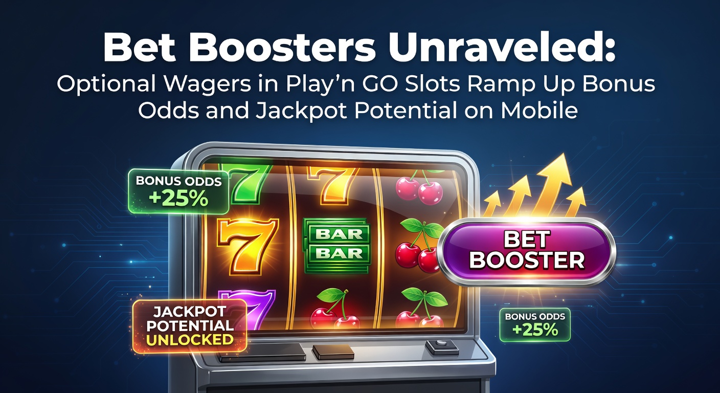 Vibrant Play'n GO mobile slot screen displaying bet booster options alongside reels, highlighting enhanced bonus and jackpot meters