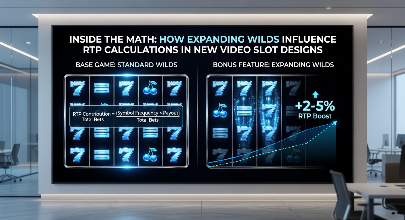 RTP calculation diagram for video slots with expanding wild features