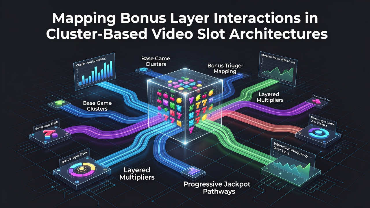 Diagram showing cluster formation and initial bonus symbol placements in a video slot grid