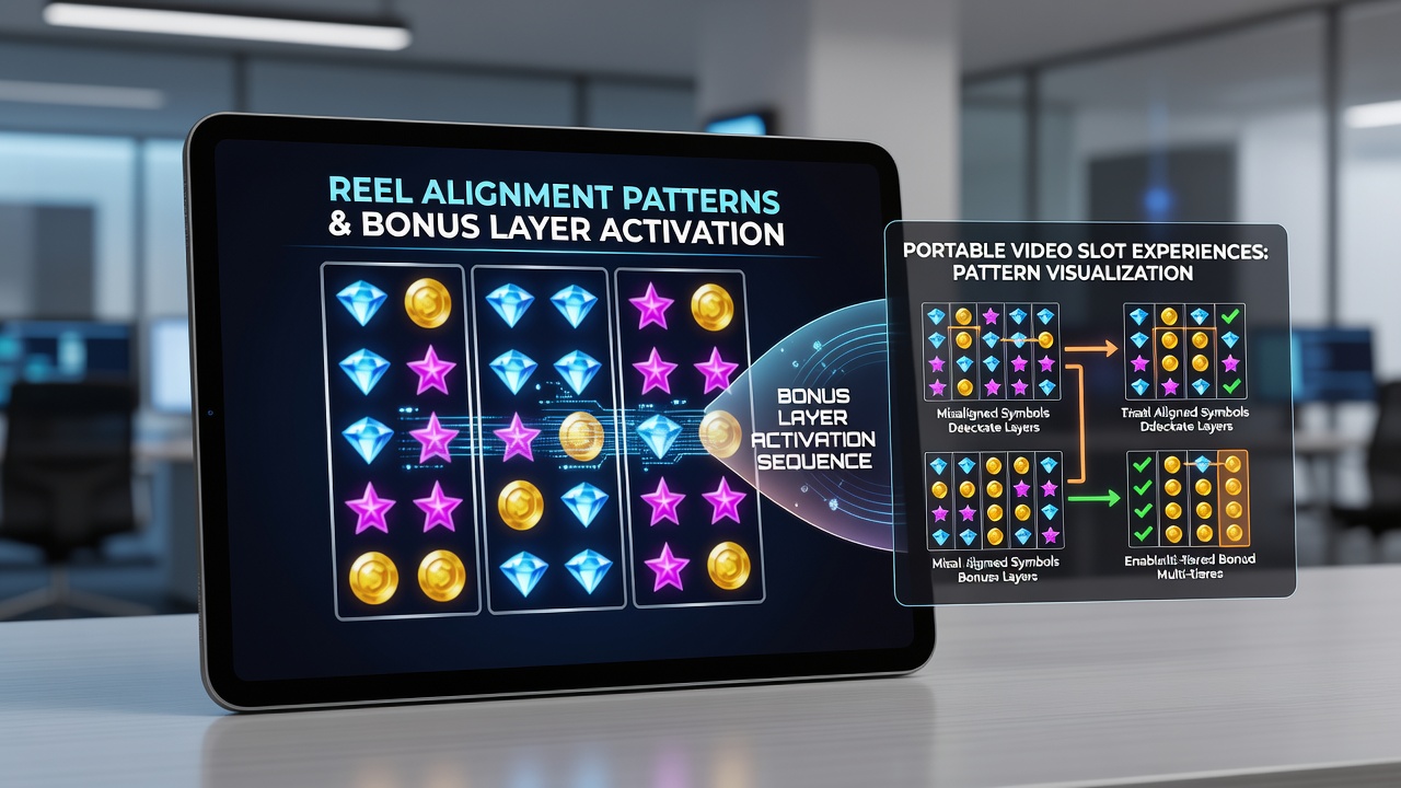 Mobile device displaying synchronized reel alignments during bonus layer activation